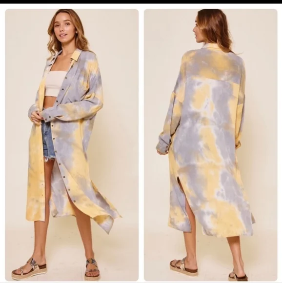 New long tie dye shacket/ dress - Picture 2 of 13